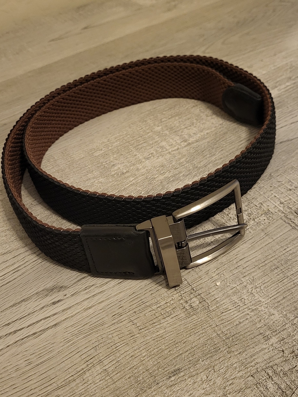 Tommy Bahama Men's Reversible Brown and Black Woven Belt